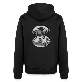Camping en plein air en montagne - Veste à capuche bio Premium Unisexe - noir - Dos - Nico (187cm)