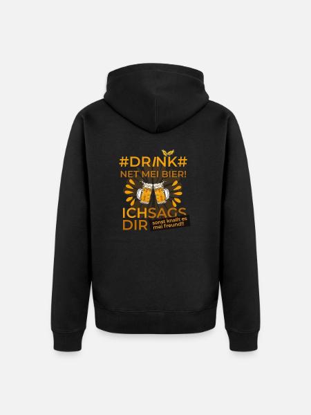 Bier Outfit - Unisex Premium Bio Zip Hoodie - Schwarz