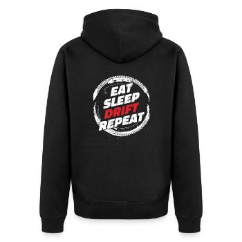Eat Sleep Drift Repeat. Drifter Drifting Tuning Fun - Unisex Premium Organic Zip Hoodie - black - Back - Nico (187cm)