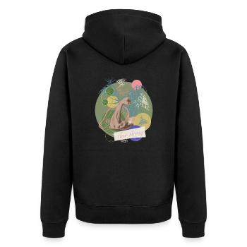 Restez fort avec le texte - Veste à capuche bio Premium Unisexe - noir - Dos - Nico (187cm)