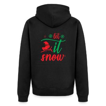 Let it snow - Weihnachtshumor - Unisex Premium Bio Zip Hoodie - Schwarz - Hinten - Nico (187cm)