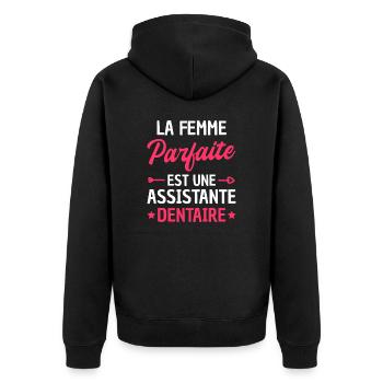 assistante dentaire - Veste à capuche bio Premium Unisexe - noir - Dos - Nico (187cm)