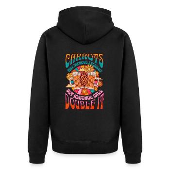 Les carottes peuvent améliorer la vision L’alcool va doubler - Veste à capuche bio Premium Unisexe - noir - Dos - Nico (187cm)