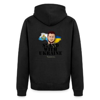 Saint-Marin se tient avec l’Ukraine - Veste à capuche bio Premium Unisexe - noir - Dos - Nico (187cm)