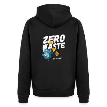 zero waste, there is no planet b, earth, climate c - Veste à capuche bio Premium Unisexe - noir - Dos - Nico (187cm)
