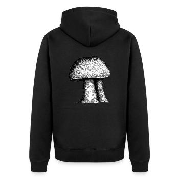 Champignons Champignons Vénéneux Mycologie Terreuse Naturelle 1 - Veste à capuche bio Premium Unisexe - noir - Dos - Nico (187cm)