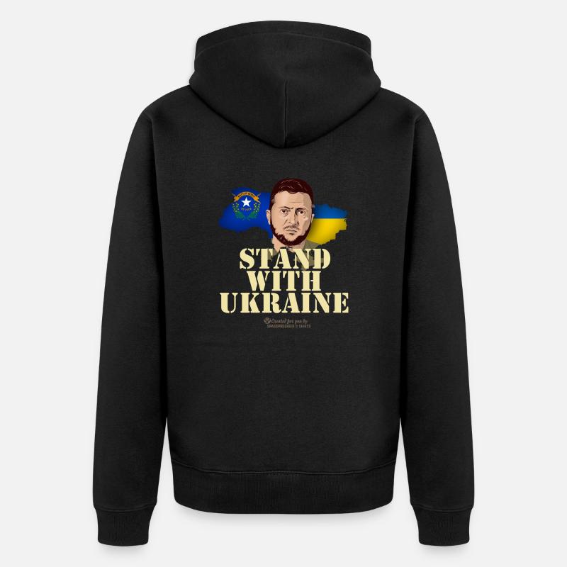 Ukraine Nevada Zelenskyj - Veste à capuche bio Premium Unisexe - noir