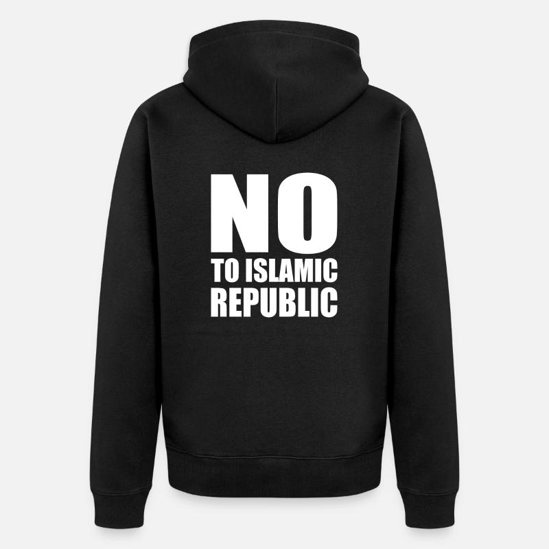 no to islamic republic - Veste à capuche bio Premium Unisexe - noir