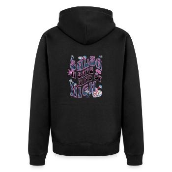 Salsa style hippie, flower power, style rétro, - Veste à capuche bio Premium Unisexe - noir - Dos - Nico (187cm)