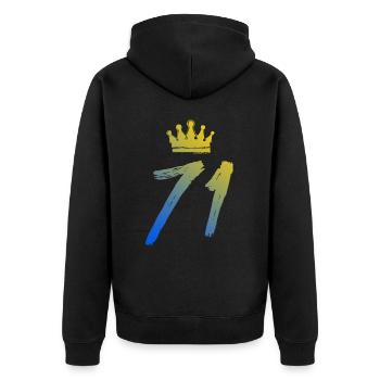 71 Couronne numérique - Veste à capuche bio Premium Unisexe - noir - Dos - Nico (187cm)