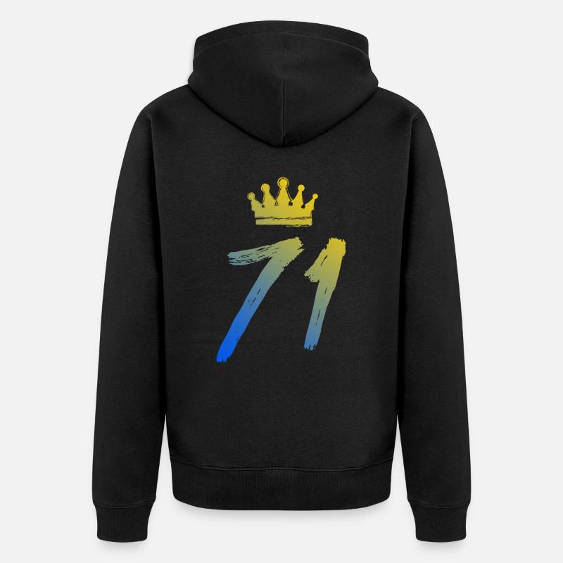 71 Couronne numérique - Veste à capuche bio Premium Unisexe - noir