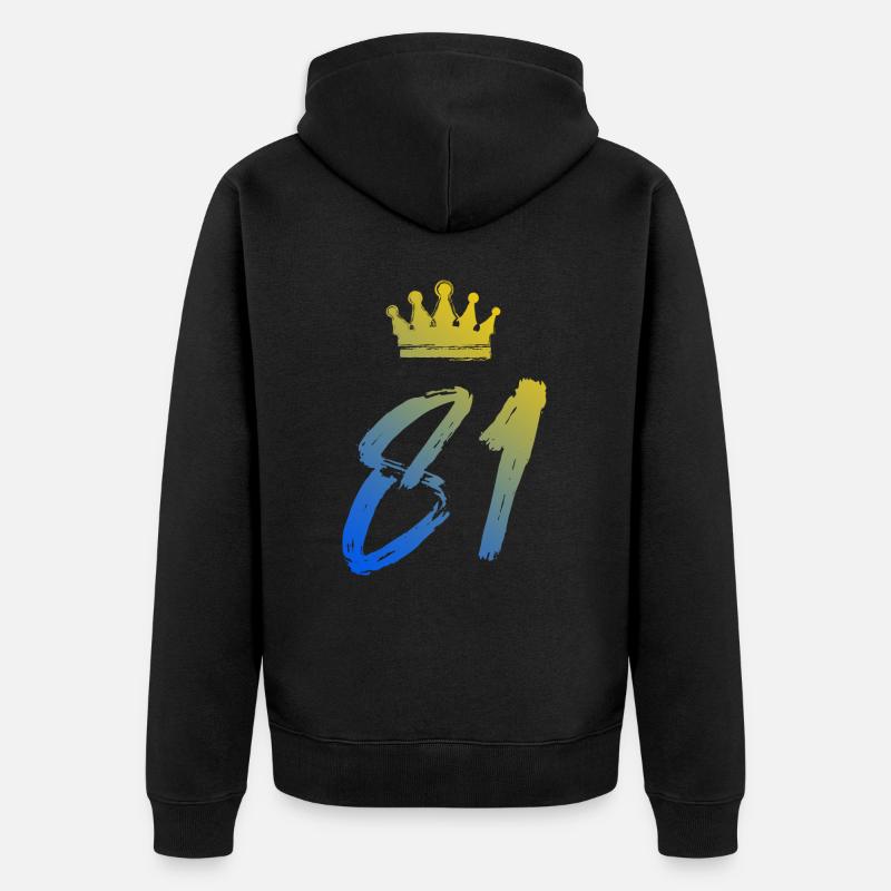 81 Couronne numérique - Veste à capuche bio Premium Unisexe - noir