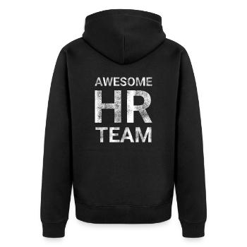 Awesome HR Team - Unisex Premium Organic Zip Hoodie - black - Back - Nico (187cm)