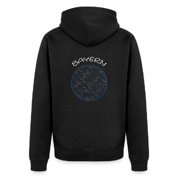Bayern Bavaria retro - Unisex Premium Bio Zip Hoodie - Schwarz - Hinten - Nico (187cm)