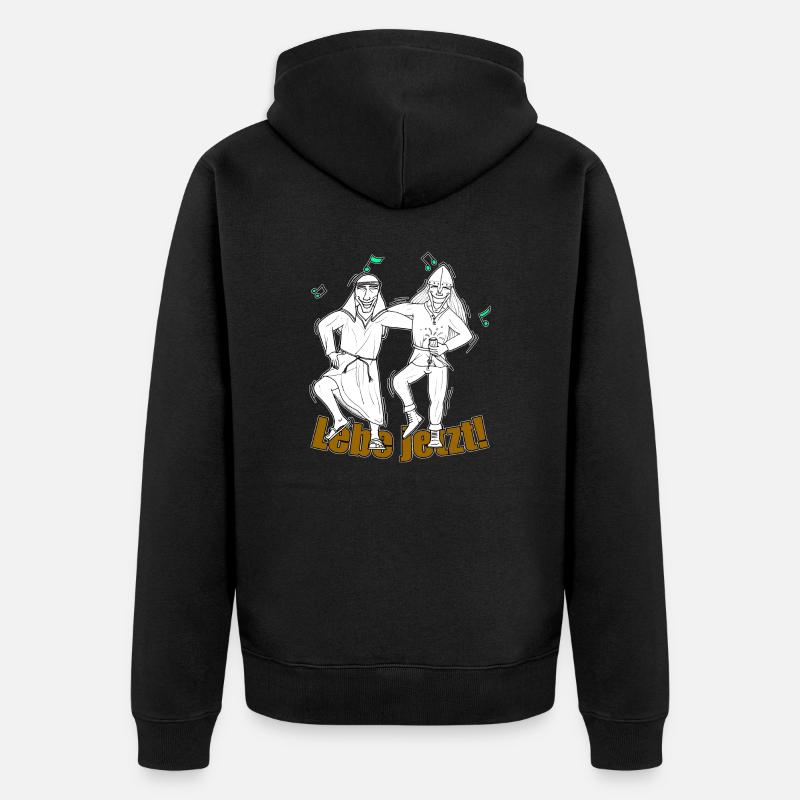 Lebe jetzt - Unisex Premium Bio Zip Hoodie - Schwarz