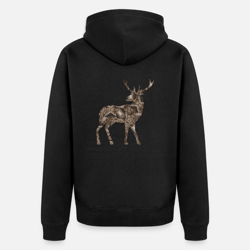 Cerf - Veste à capuche bio Premium Unisexe - noir
