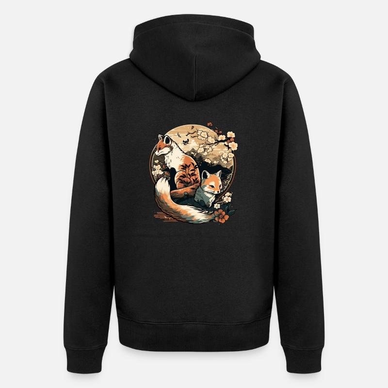 FOX 9 - Unisex Premium Bio Zip Hoodie - Schwarz