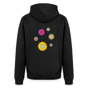 Pouvoir des fleurs - Veste à capuche bio Premium Unisexe - noir - Dos - Nico (187cm)