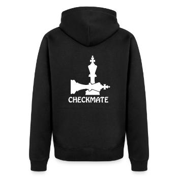 boardgame chess backgammon game night - Unisex Premium Bio Zip Hoodie - Schwarz - Hinten - Nico (187cm)