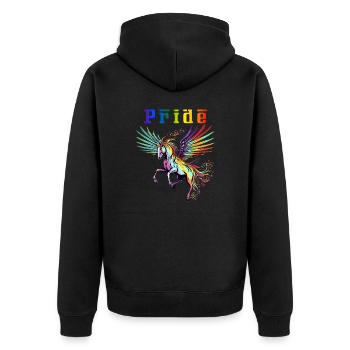 Roulez avec Pride Majestic Rainbow Pegasus - Veste à capuche bio Premium Unisexe - noir - Dos - Nico (187cm)