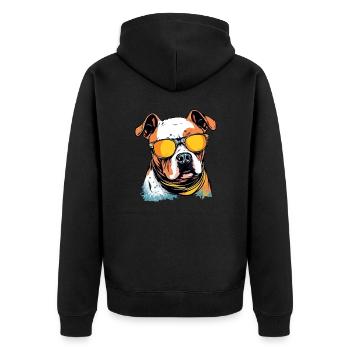 Jok le bouledogue - Veste à capuche bio Premium Unisexe - noir - Dos - Nico (187cm)
