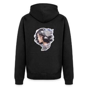 Nature's Darling - Unisex Premium Bio Zip Hoodie - Schwarz - Hinten - Nico (187cm)