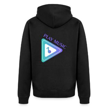 MUSIK - Unisex Premium Bio Zip Hoodie - Schwarz - Hinten - Nico (187cm)