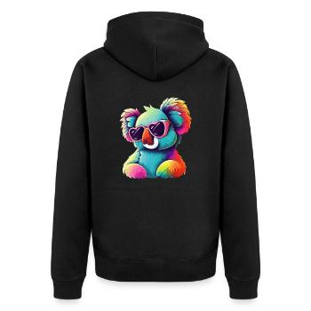 Colorful Retro Koala Bear Koala Bear Sunglasses - Unisex Premium Organic Zip Hoodie - black - Back - Nico (187cm)