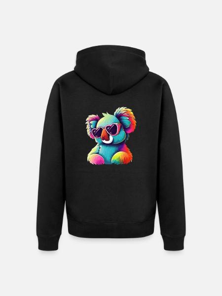 Lunettes de soleil Colorful Retro Koala Bear Koala Bear - Veste à capuche bio Premium Unisexe - noir