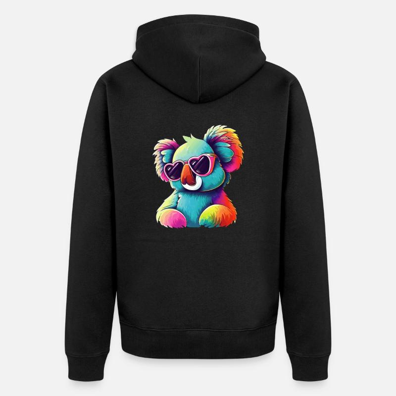 Lunettes de soleil Colorful Retro Koala Bear Koala Bear - Veste à capuche bio Premium Unisexe - noir