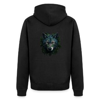 Loup dans la forêt - Veste à capuche bio Premium Unisexe - noir - Dos - Nico (187cm)