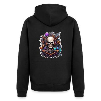 French Fries / Fast Food / Potato / Food - Unisex Premium Organic Zip Hoodie - black - Back - Nico (187cm)