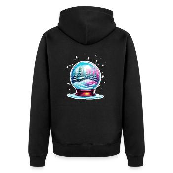 Snow Globe / Winter Magic / Snow / Souvenir - Unisex Premium Organic Zip Hoodie - black - Back - Nico (187cm)