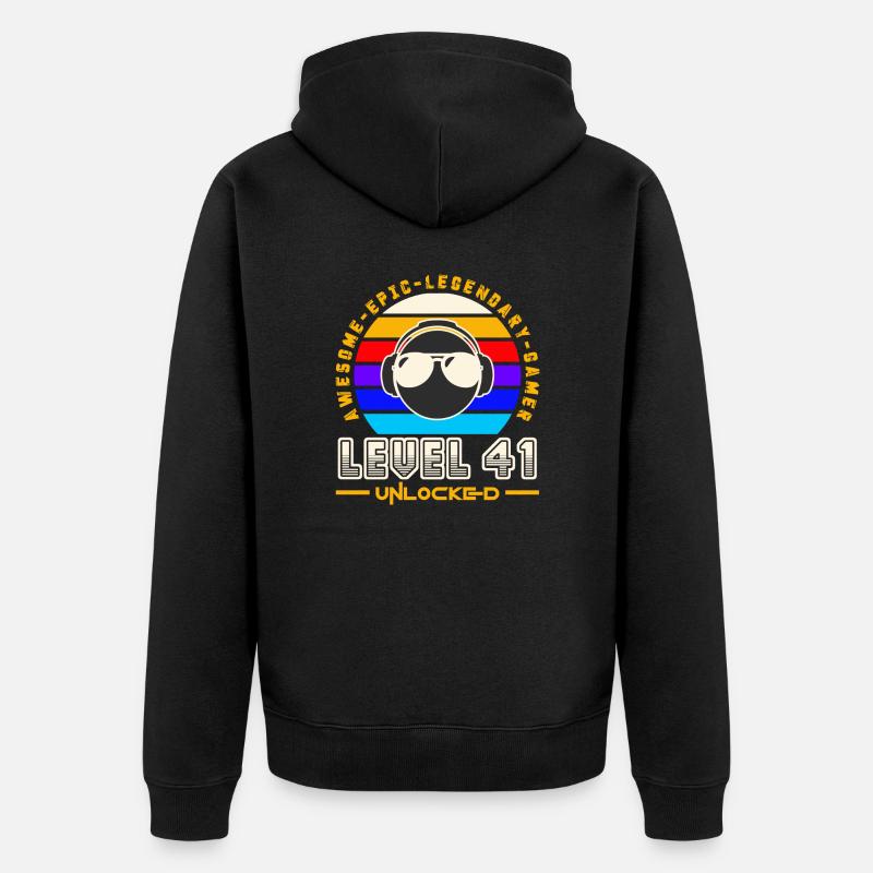 Level 41 - Veste à capuche bio Premium Unisexe - noir