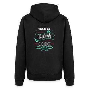 hack the box anonymous hacker funny quote - Unisex Premium Bio Zip Hoodie - Schwarz - Hinten - Nico (187cm)