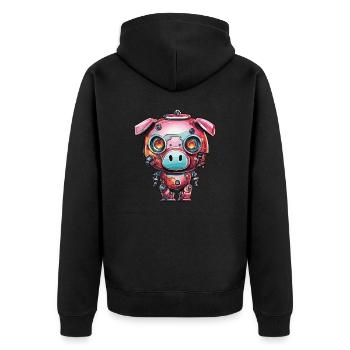 Robot Animal / AI / Mechanized Animals / Comic - Unisex Premium Organic Zip Hoodie - black - Back - Nico (187cm)