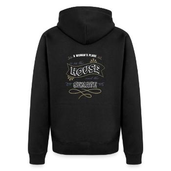 Statement Abort Greg Abbott Barber Hair Girl Women - Unisex Premium Organic Zip Hoodie - black - Back - Nico (187cm)
