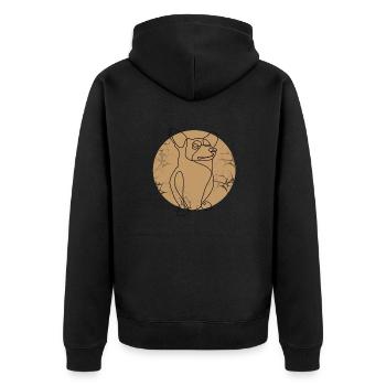 CORGI - Unisex Premium Bio Zip Hoodie - Schwarz - Hinten - Nico (187cm)