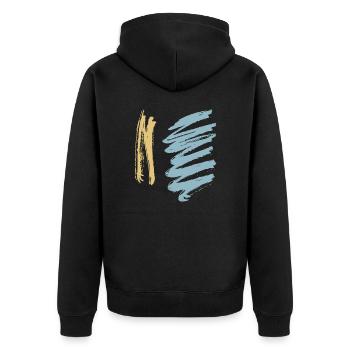 Colors Painting - Minimal Hatching Graphic - Unisex Premium Organic Zip Hoodie - black - Back - Nico (187cm)