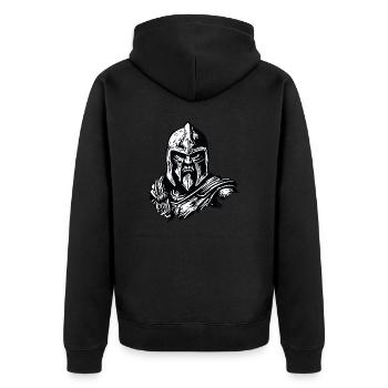 Spartan / Warrior / Fighter / Ancient / Sparta - Unisex Premium Organic Zip Hoodie - black - Back - Nico (187cm)