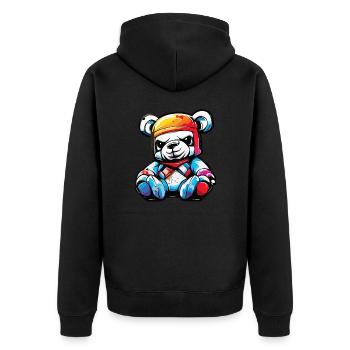 Ours en peluche / Peluche / Animal en peluche / Idée cadeau - Veste à capuche bio Premium Unisexe - noir - Dos - Nico (187cm)