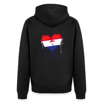 Kroatien hrvatska kroatien hrv hr reisen tourismus - Unisex Premium Bio Zip Hoodie - Schwarz - Hinten - Nico (187cm)