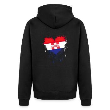 Kroatien hrvatska kroatien hrv hr reisen tourismus - Unisex Premium Bio Zip Hoodie - Schwarz - Hinten - Nico (187cm)