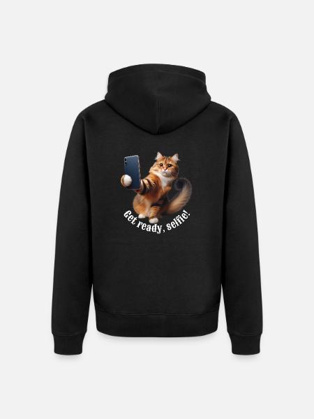 Get ready, selfie-8 - Unisex Premium Organic Zip Hoodie - black