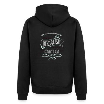 Fun Computer Language - Unisex Premium Organic Zip Hoodie - black - Back - Nico (187cm)
