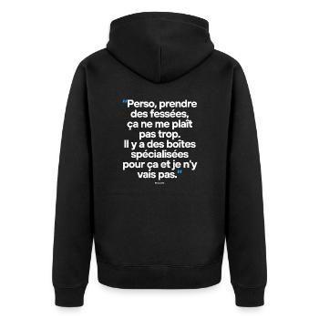 Citation célèbre footballeur coach - Veste à capuche bio Premium Unisexe - noir - Dos - Nico (187cm)
