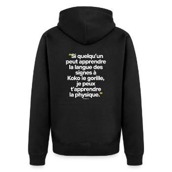 Big Bang Théory - Citation célèbre de séries TV - Veste à capuche bio Premium Unisexe - noir - Dos - Nico (187cm)