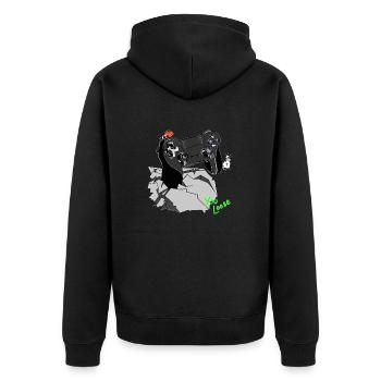 Controller Gamepad Wolly Sheepling - Unisex Premium Bio Zip Hoodie - Schwarz - Hinten - Nico (187cm)