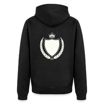 wappen krone - Unisex Premium Bio Zip Hoodie - Schwarz - Hinten - Nico (187cm)