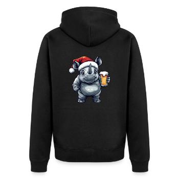 Bière de Noël Rhino - Veste à capuche bio Premium Unisexe - noir - Dos - Nico (187cm)